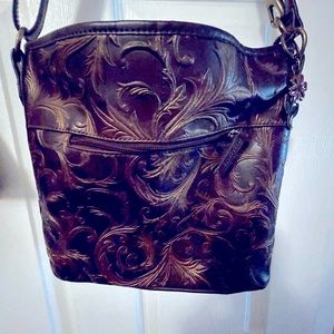 Cross body purse   Brown with 3 D details from QVC